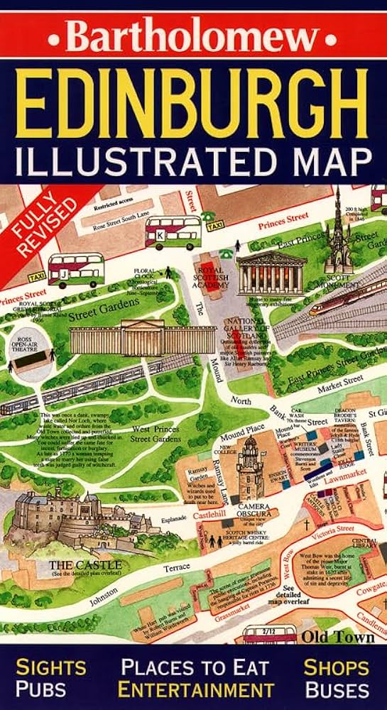 入手不可能！絶版・エディンバラ詳細地図・地図の名門・英国COLLINS社発行 入手不可能！絶版・エディンバラ詳細地図・地図の名門・英国